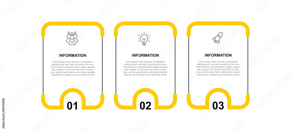 Poster 3 step table process infographic template vector with icons can be used for workflow, business information and web graphic presentation 