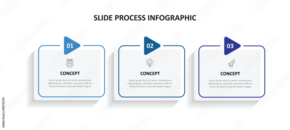 Aufkleber 3 table process infographic template vector 