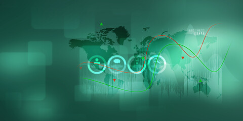 2d illustration Stock market online business concept. business Graph 