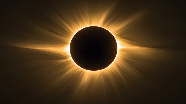 Eclipse from Space with Glowing Ring of Light