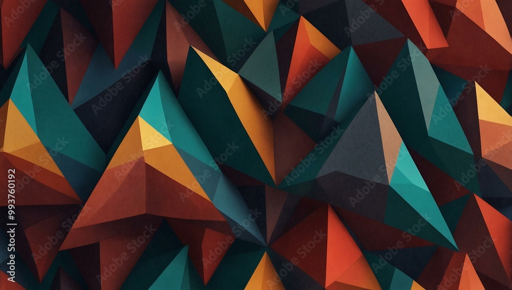 Wall mural abstract triangular 3d art pattern for a modern aesthetic.