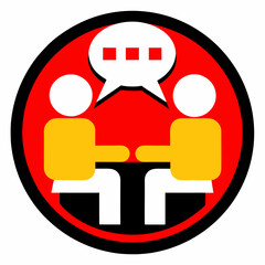 Conversation Flat Circle Icon stock illustration