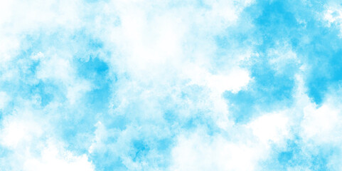Abstract blue sky Water color background, watercolor texture and watercolor background.  Colorful beautiful sky colour light background with white clouds.