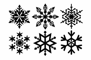 set of snowflakes