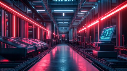 Naklejka premium Futuristic Corridor.