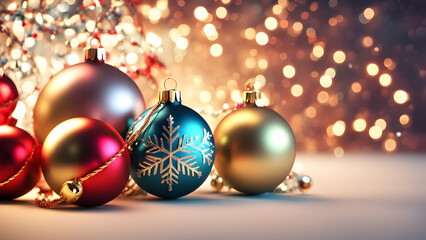 Fototapeta premium 3D Christmas background image with abstract aesthetics.