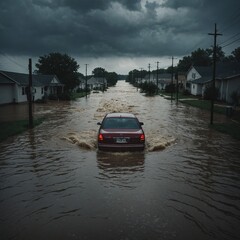 City streets turned into channels after intense rainfall with major disruptions and damage