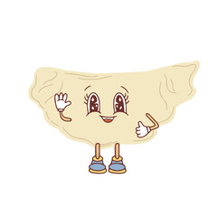 Dumpling in kawaii style. Vector illustration. Vector illustration