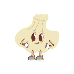 Dumpling in kawaii style. Vector illustration. Vector illustration