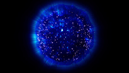 energy sector.Futuristic magical plasma circle  glows in space.
