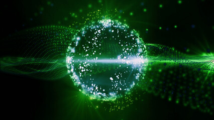 energy sector.Futuristic magical plasma circle  glows in space.
