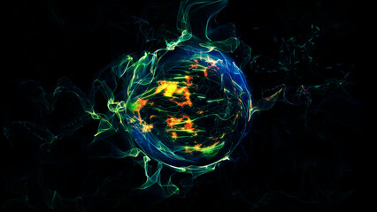 energy sector.Futuristic magical plasma circle  glows in space.
