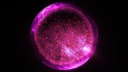 energy sector.Futuristic magical plasma circle  glows in space.
