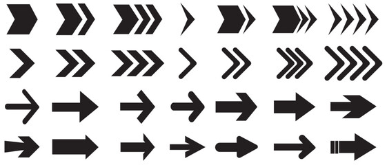 Set of  arrows vector, icon, silhouette. Arrow vector icon collection mega bundle set. Black vector arrows collection. Arrow. Cursor. Collection different arrows sign. Vector illustration.