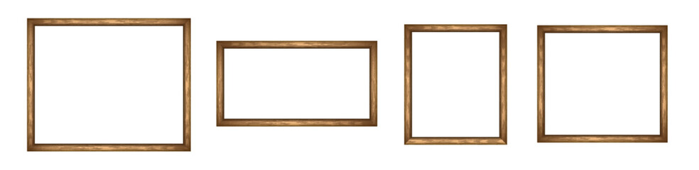 Obraz premium Set of wooden frame with gradient for pictures and photos. Decorative border for interior and exhibition.