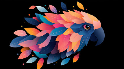 Obraz premium Colorful Abstract Parrot With Bright Feathers