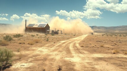 Dust Devil in Desert.