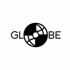 Design text logo "Globe" with a unique globe symbol on the letter O.