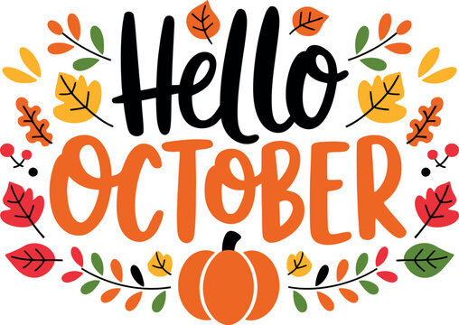 Hello October Design Vector Illustration