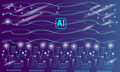 circuit board background, Hi tech AI data, 