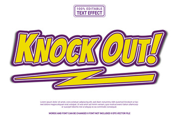 Editable text effect - 3d Knock Out template modern style premium vector