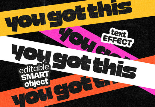 Groovy Sticker Bands Text Effect