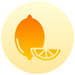 lemon round gradient vector icon