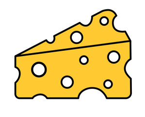 Cheese isolated on a white background. Vector flat illustration.