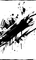 Grunge background black and white. Texture of chips, cracks, scratches, scuffs, dust, dirt. Dark monochrome surface. Old vintage vector pattern