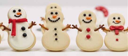 Snowman-themed Christmas cookie design
