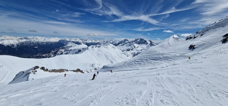 briancon serre chevalier ski slopes mountains, ski destinations located in the French Alps, near the Italian border. Brian&ccedil;on is a fortified town with historical significance, 