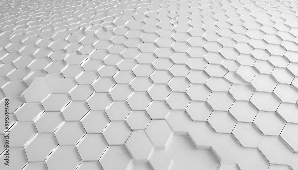 Poster 3d render, white background, polygon mesh grid with dots and lines.