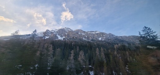 landscape of french alps early summer