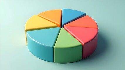Obraz premium Pie chart made with colorful pieces of data visualization and infographics 3d proportions parts