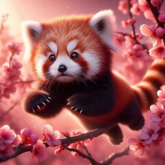 Obraz premium roter Pandabär