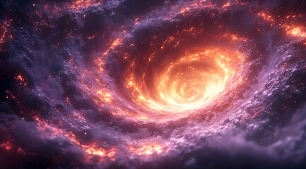 Obraz premium Abstract 3D Background of a Purple and Orange Vortex