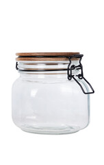 glass jar with wooden lid