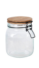 glass jar with wooden lid