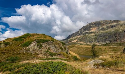 panorama of the mountains in Alpes d'Huez