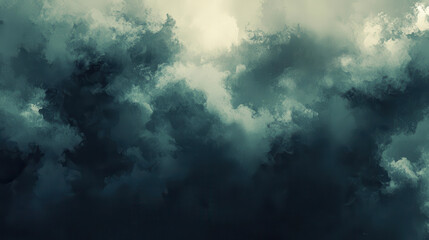 Fototapeta premium A dramatic portrayal of a dark and moody cloudy sky, showcasing turbulent clouds with rich textures and a sense of atmosphere, perfect for artistic projects