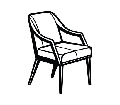 recommend clip art: Chair editable vector illustration on white background. chair Line art, clip art, Office Chair, modern chair