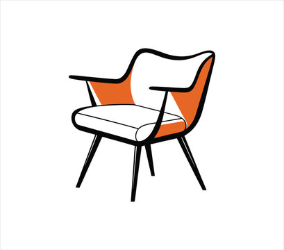 recommend clip art: Chair editable vector illustration on white background. chair Line art, clip art, Office Chair, modern chair