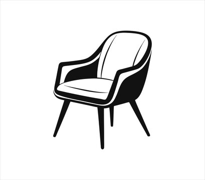 recommend clip art: Chair editable vector illustration on white background. chair Line art, clip art, Office Chair, modern chair