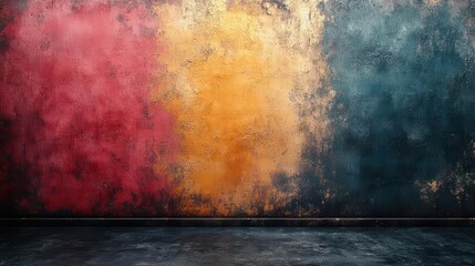 smooth textured grunge paint wall showcasing a spectrum of deep colors and subtle imperfections creating an artsy backdrop for various creative projects and designs