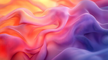 Obraz premium Abstract 3D Background - Wavy Gradient Texture with Red, Orange, and Purple Colors