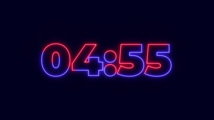 Clock 5 Minute countdown animation Timer Countdown. Countdown 5 minutes.