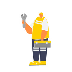 The technical on white background 
