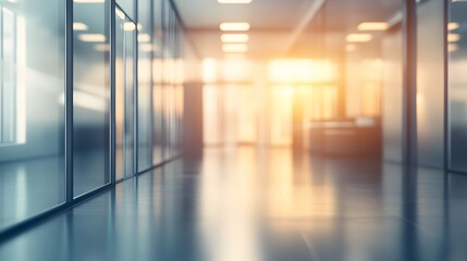 Abstract blurred office interior room. blurry working space with defocused effect. use for background or backdrop in business concept. 