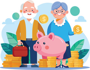 piggy bank and businessman