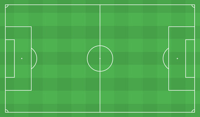 PrintFootball fields top view. Soccer grass fields with chalk lines. Green grass field background. Vector Football - Soccer Field. Scheme and marking of the football field, soccer field.